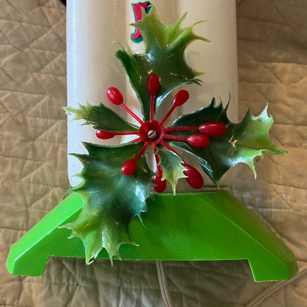 Vintage Empire 3 Candle blow mold table top Christmas 13”
